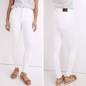 NEW Madewell 10" High-Rise Skinny Jeans in‎ Pure White, 30